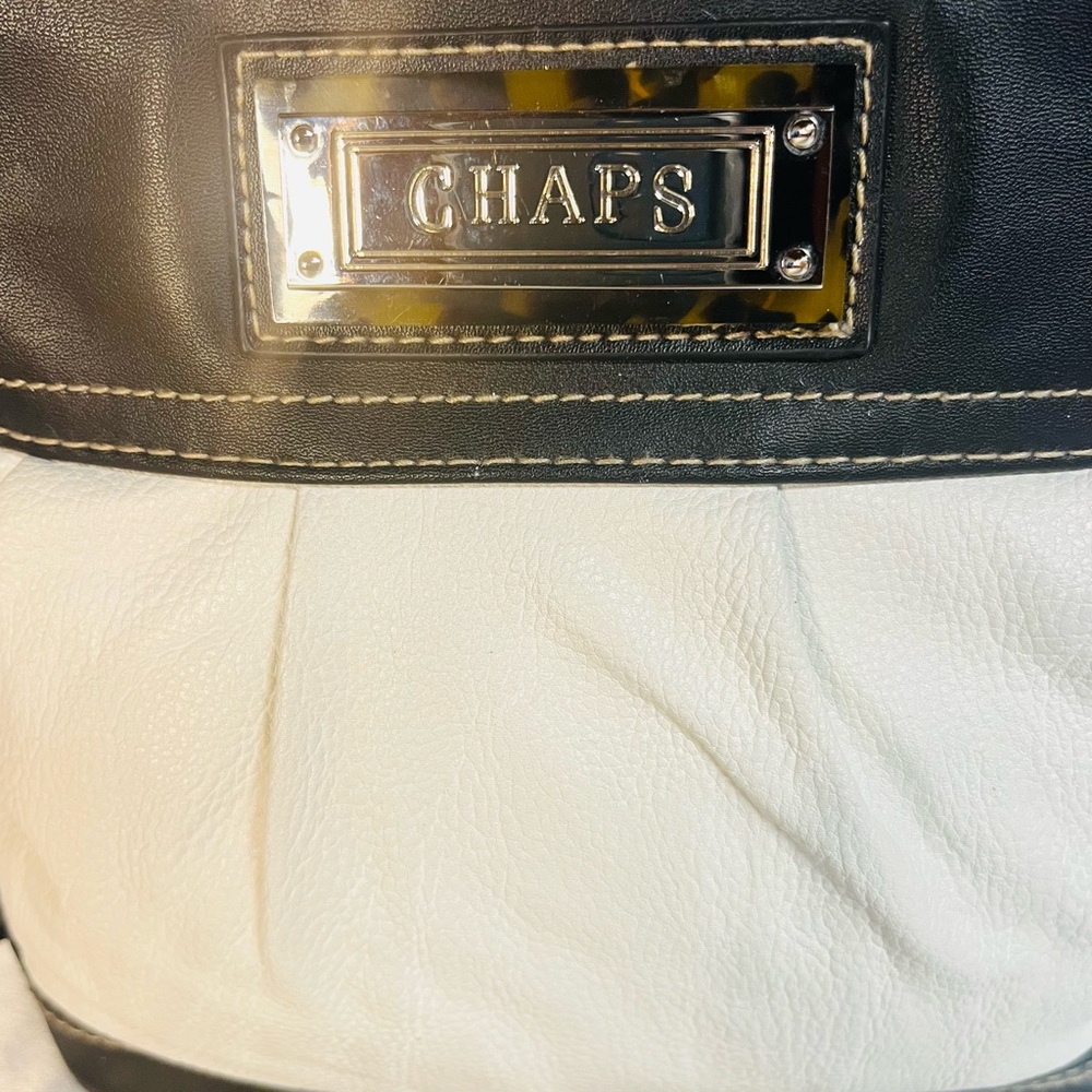 Chaps Black and Cream Crossbody Bag - Picture 3 of 12